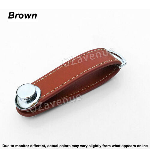 Men Genuine Leather Smart Key Holder Organizer Clip Compact Folder Keychain