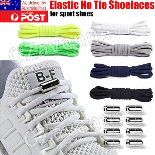 Flat No Tie Shoe Laces Lock Elastic Shoelaces Lazy Laces Sneakers Kids Adults