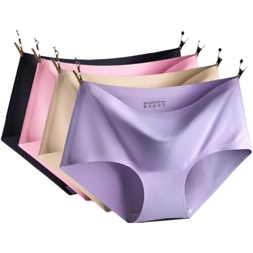 NEW Seamless Panties Women Ice Silk Underwear Soft Underpants Girls Woman AU