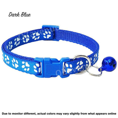 DOG COLLAR DOUBLE LOCK SAFE QUICK RELEASE Paw Print 9 COLOURS SOFT STRONG