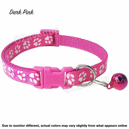 DOG COLLAR DOUBLE LOCK SAFE QUICK RELEASE Paw Print 9 COLOURS SOFT STRONG