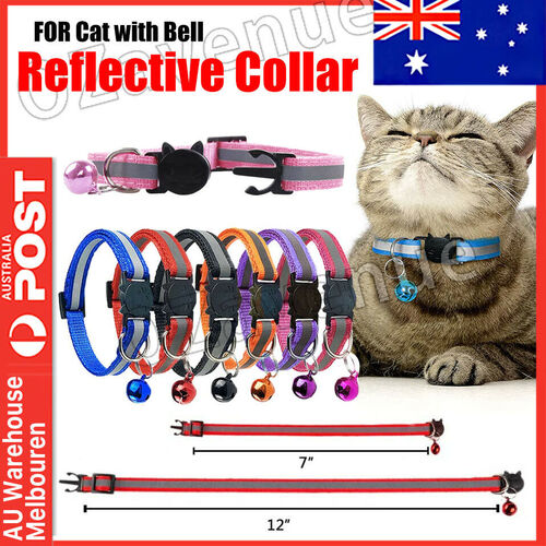 CAT Collar Reflective with Safety Release Breakaway Buckle Kitten Puppy Pet Bell