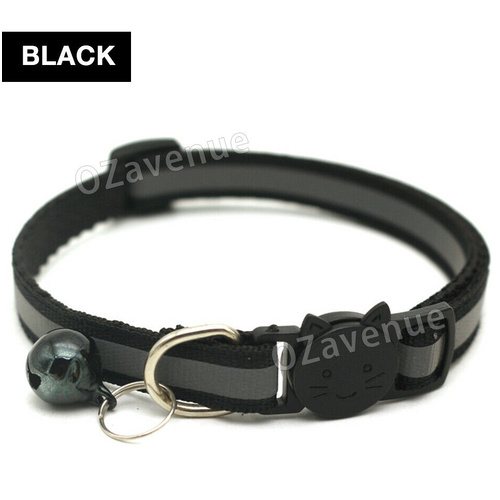 CAT Collar Reflective with Safety Release Breakaway Buckle Kitten Puppy Pet Bell
