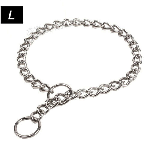 Pet Dog Choke Chain Choker Collar Strong Silver Metal Iron Training 3 sizes AU