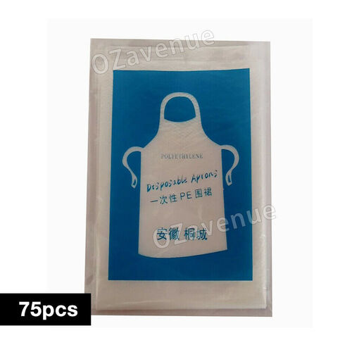 UPTO100X Disposable Aprons Waterproof Oil Proof Kitchen Cleaning Plastic Apron