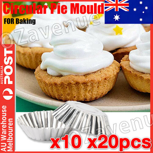 20PCS Egg Tart Mould Cake Tins Set Cups Circular Pie Mold Plate Baking Non-Stick