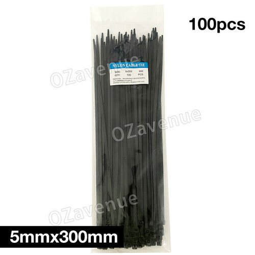 Cable Ties ZipTie Black Nylon UV Stabilised Plastic Electrical Wire Bundle Bulk