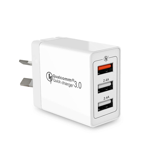 30W Qualcomm 3-Port QC3.0 USB Wall Charger Adapter for iPhone