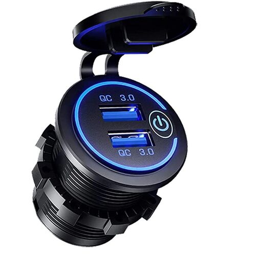 Car Charger Socket Accessories Dual USB Electrical Golf Cart Quick Charge 3.0