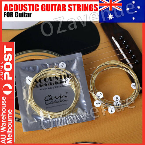 Acoustic Music Guitar Strings Steel Premium Light Universal 6 Pcs Sent Free Pick