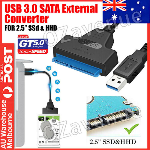 USB 3.0 TO 2.5"/3.5" SATA Hard Drive Adapter Cable/UASP to USB 3.0 Converter AU