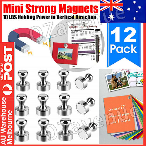 12pcs Strong Fridge Magnet Push Pin Neodymium Metal Magnetic Office Whiteboard