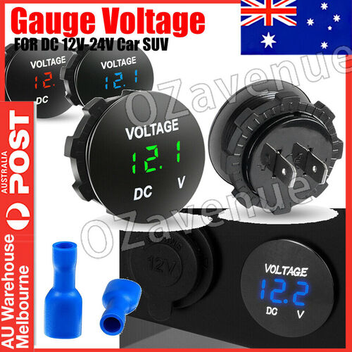Volt Gauge Meter Voltage LED Digital Display - DC 12V-24 Car SUV Panel Voltmeter