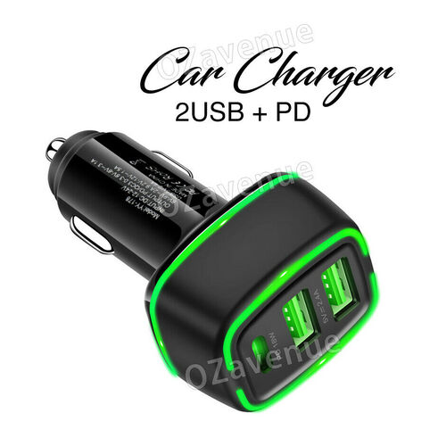 Fast Charging USB PD Type C Car Charger Samsung S20 S10 S8 S9 Note 9/10/20 Plus