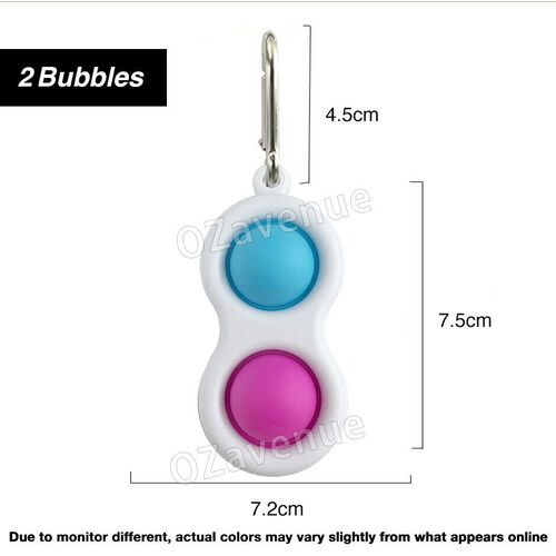 Mini Pop It Spinner Keychain Bubble Simple Dimple Fidget Toy Stress Relief Toys
