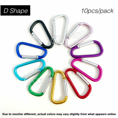 Aluminum Coloured Carabiner Snap Hook Clip Key chain Key ring Clips Clasp Hiking