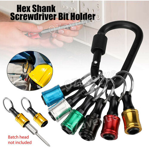 6Pc 1/4 Hex Shank Quick Release Keychain Screwdriver Drill Bit Holder Extension