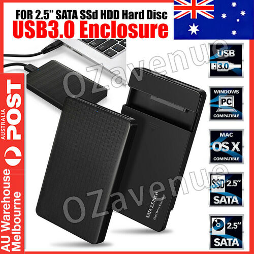 USB 3.0 Tool Free External 2.5" SATA SSD HDD Hard Drive Disc Enclosure Case