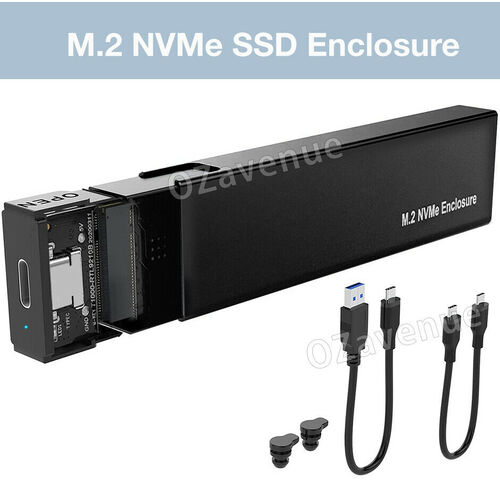M2 NVME SSD to Type-C 3.1 / USB 3.0 Portable External Drive Enclosure Case