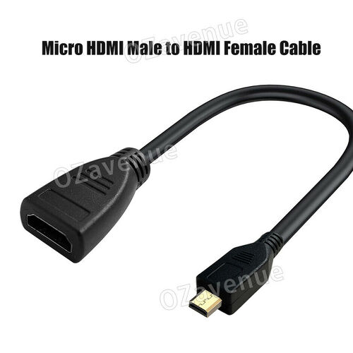 Micro HDMI Male Type-D to HDMI Female A Jack Adapter Cable Converter 4k Premium