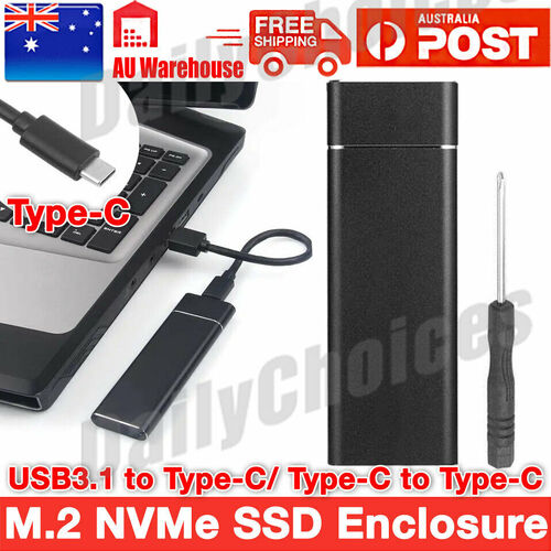 NVME M.2 SATA SSD to USB 3.1 Type C External Aluminium Enclosure UASP B B+M Key