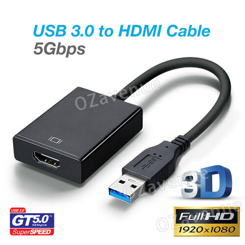 USB 3.0 to HDMI Converter Cable Display Graphic Adapter for Laptop PC HD 1080P
