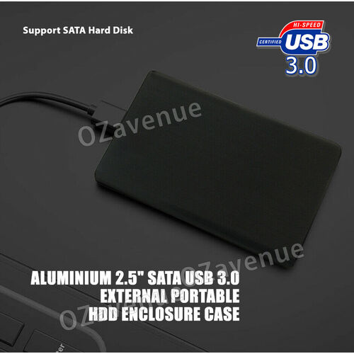 2.5" Hard Drive SATA USB3.0 Caddy Enclosure External Casing Laptop HDD SSD SSHD
