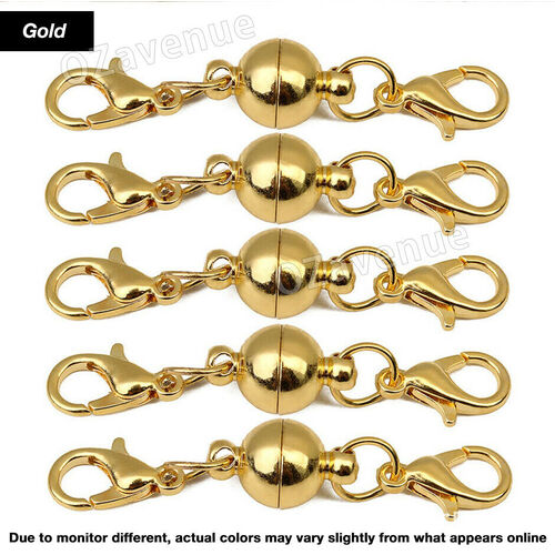 5 10 pcs Magnetic Clasps Gold and Silver Magnet Lobster Necklace Bracelet Clasps