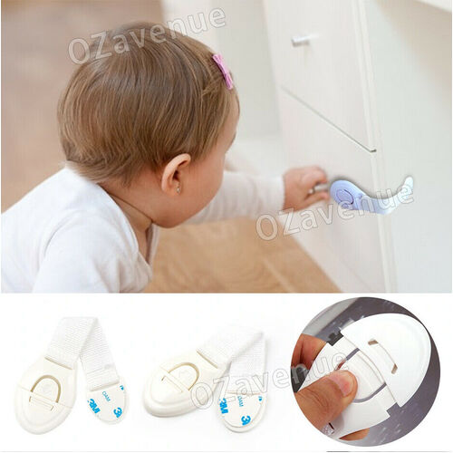 Child Kids Baby Safety Locks Door Drawers Cupboard Oven Cabinet Adhesive Belt AU