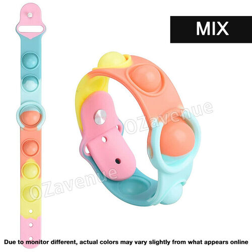 Push Pop it Rainbow Bracelet Sensory Fidget Toy Pop Bubble Stress Relief