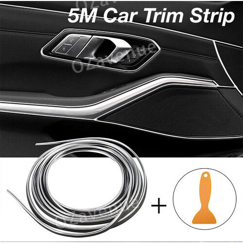 5M Silver Car Trim Moulding Strip Red Interior Trim Gap Filler Dashboard Door AU