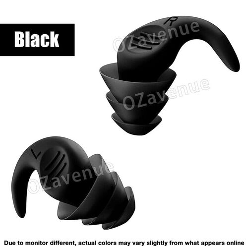 Rhino Horn Ear Plugs Reusable Soft Silicone Three Layers Design Sleeping Snoring [colour: Black]