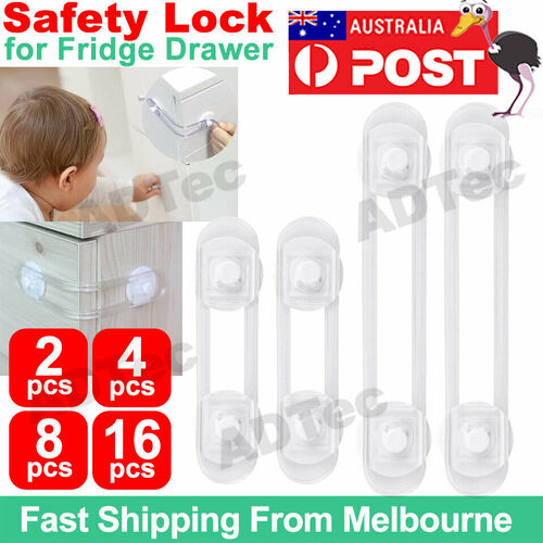 Adhesive Baby Kids Child Toddler Safety Door Lock Drawer Cupboard Cabinet