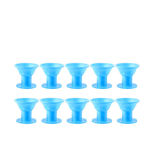 10/20x No Heat Hair Curlers Clip DIY Magic Silicone Soft Rollers Care Heatless [Colours: Blue]
