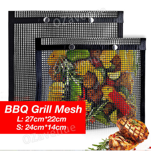 Barbecue BBQ Grill Mesh Bag For Outdoor Camping Kitchen Cook Non Stick Reusable