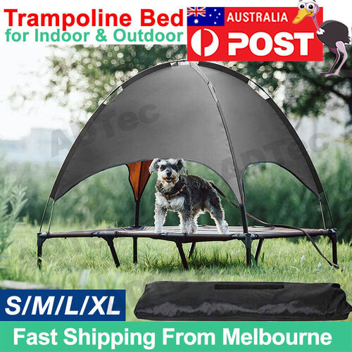 Dog Bed Raised Elevated Calming Heavy Duty Trampoline Removable Canopy