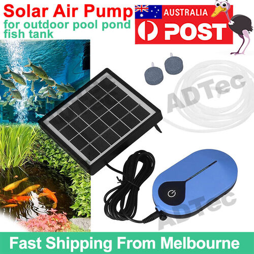 Solar Powered Oxygenator Aerator Air Pump Oxygen Kit Outdoor Pond Fish Tank AU