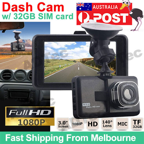 3" LCD Car Dash Camera Cam 1080P FHD Video DVR Recorder Languages G Sensor AU