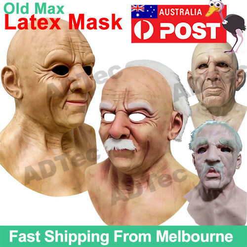 Latex Old Man Face Mask Disguise Fancy Dress Cosplay Costume Halloween