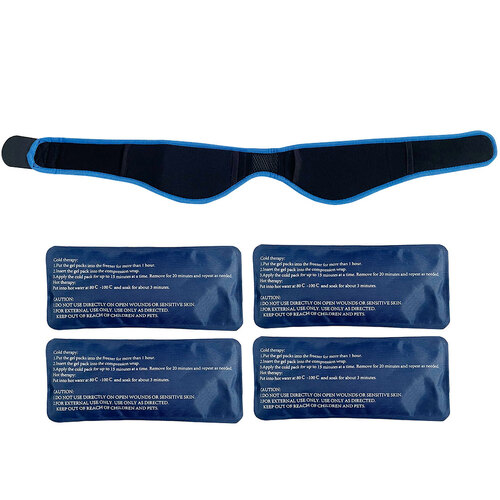 Face Ice Pack Therapy for Wisdom Teeth Jaw Head Chin Wrap - 4 Hot Cold Packs