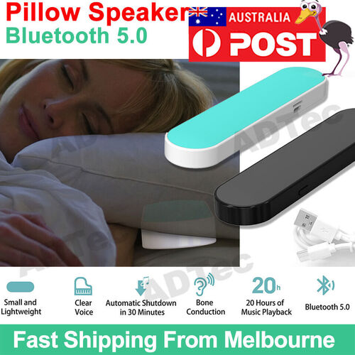 Under Pillow Speaker Wireless 5.0 Rechargeable Sound Box Travel Use Subwoofer AU