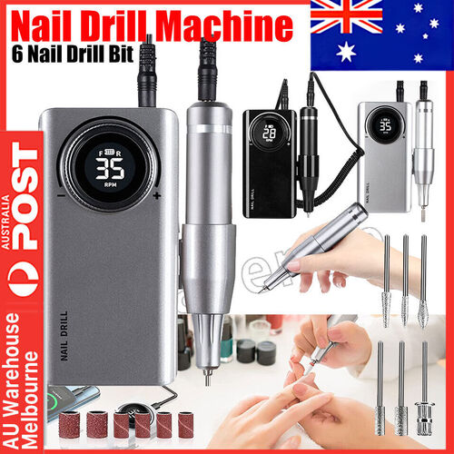 For 35000RPM Portable Nail Drill Machine Rechargeable Manicure Pedicure AU