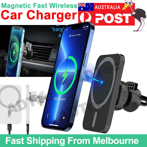 15W Fast Car Vent Mount Holder Wireless Charger for iPhone MagSafe 14 13 12 pro