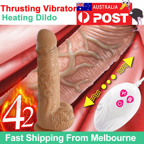 Thrusting Vibrator Big Dildo Vibrating Heating G-spot Stimulator Remote Sex Toy