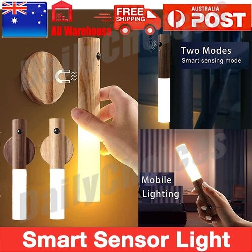 Motion Sensor LED Night Light Body Induction Lamp Wall Mount USB Rechargeable AU