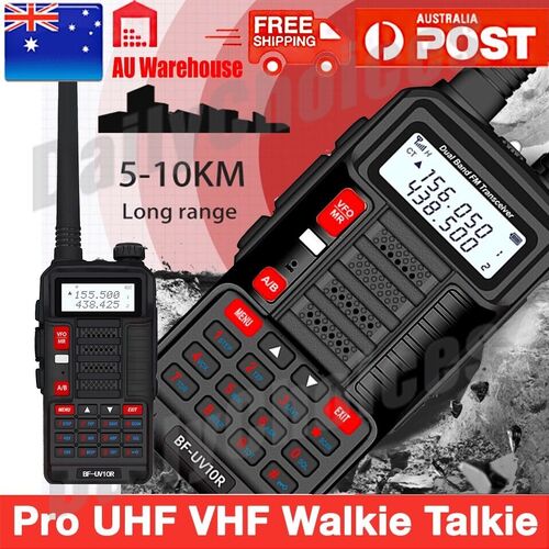 UV-10R Handheld Professional Dual Band Walkie Talkie Two Way VHF UHF Radio 180KM