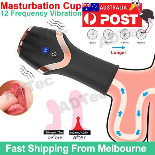 Men Penis Cock Extension Automatic Masturbation Cup Vibration Male Adult Sex Toy
