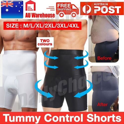 Men Tummy Control Shorts High Waist Boxer Briefs Compression Slim Body Shaper AU