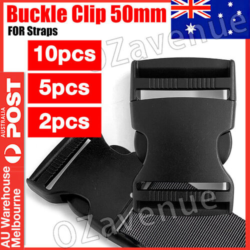 10pcs Black Plastic Bag Buckle Quick Release Clip Belt Backpack Luggage AU